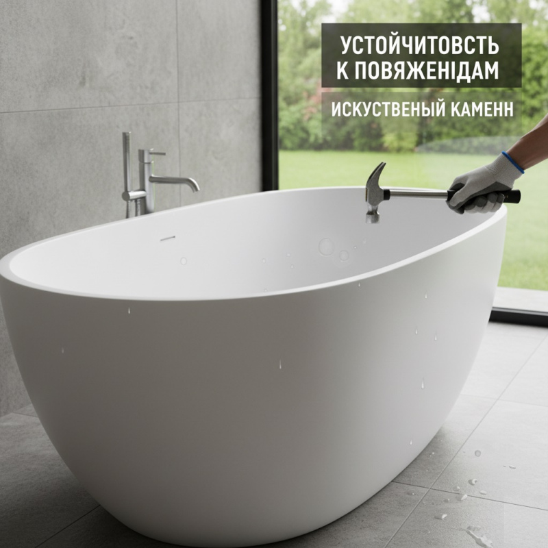Искусственный камень в сантехники: раковинах ваннах. Его твердость и устойчивость к механическим повреждениям.