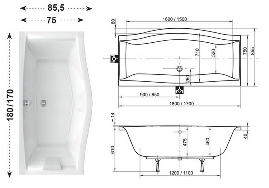 Ванна акриловая размеры. Ванна Равак Магнолия 170 75. Ванна Магнолия Равак 180х75. Ванна Равак Магнолия 180. Ванна Ravak Magnolia 180x75.