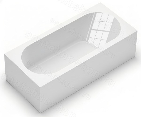 Ванна Salini Fabia 180x80 S-Sense глянцевая из искусственного камня