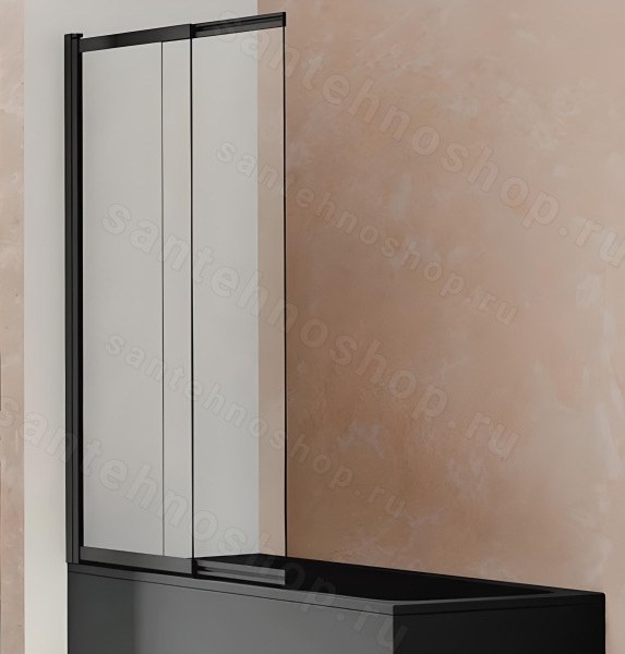 Шторка на ванну Vincea VSB-1E100CLB 100x145, профиль черный