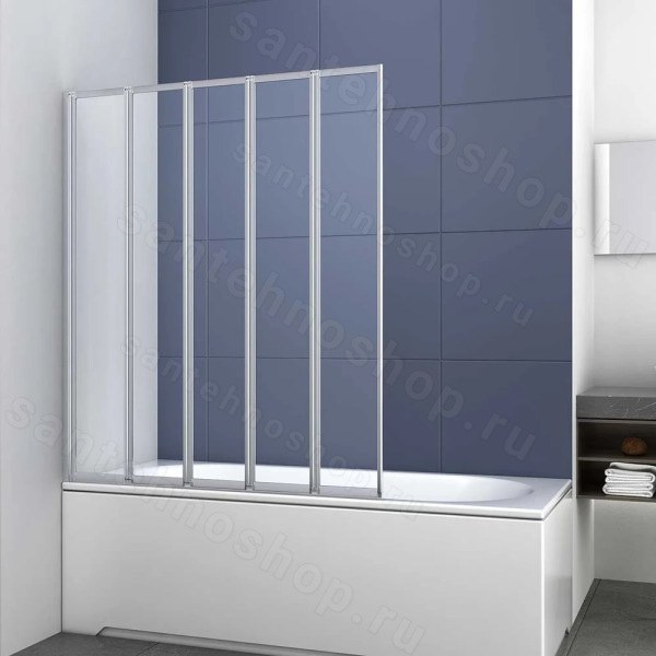 Шторка на ванну Vincea VSB-32120CL 120x140, хромированный профиль