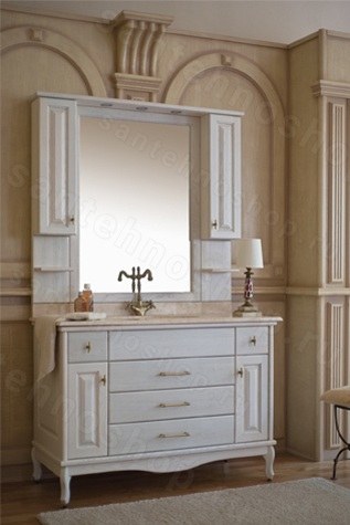 Комплект мебели для ванной комнаты Аллигатор Capan В(D) чёрный с золотой патиной