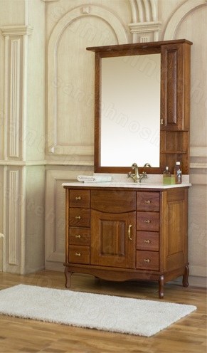 Комплект мебели для ванной комнаты Аллигатор Capan L(D) чёрный с серебряной патиной