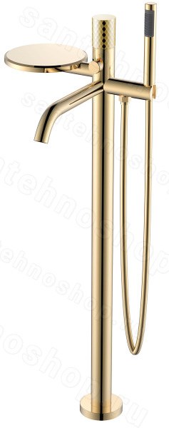 Напольный смеситель для ванны Boheme Stick 129-GG, золото