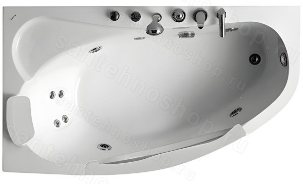Акриловая ванна Gemy G9046 II B L 170x100 с гидромассажем