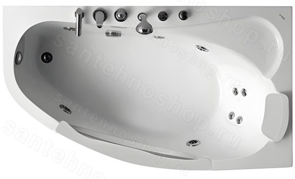Акриловая ванна Gemy G9046 II B R 170x100 с гидромассажем