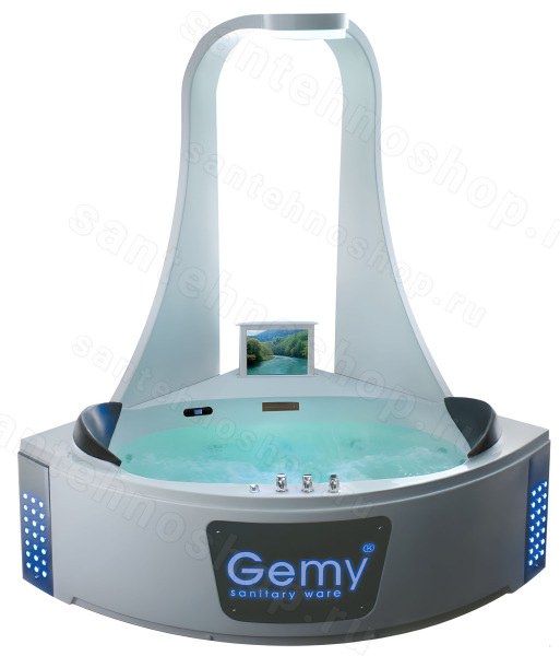 Акриловая ванна Gemy G9069 O 150x150 с гидромассажем и аэромассажем