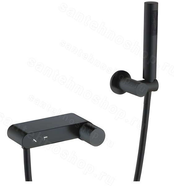 Смеситель для ванны с душем Boheme Stick 123-BB, черный матовый