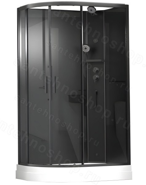 Душевая кабина Timo Premium Ilma-902 R B Black 120x80 с верхним душем