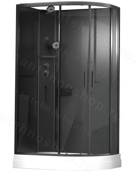 Душевая кабина Timo Premium Ilma-902 L B Black 120x80 с верхним душем