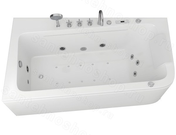 Акриловая ванна Grossman GR-17095L 170x95 с гидромассажем и аэромассажем