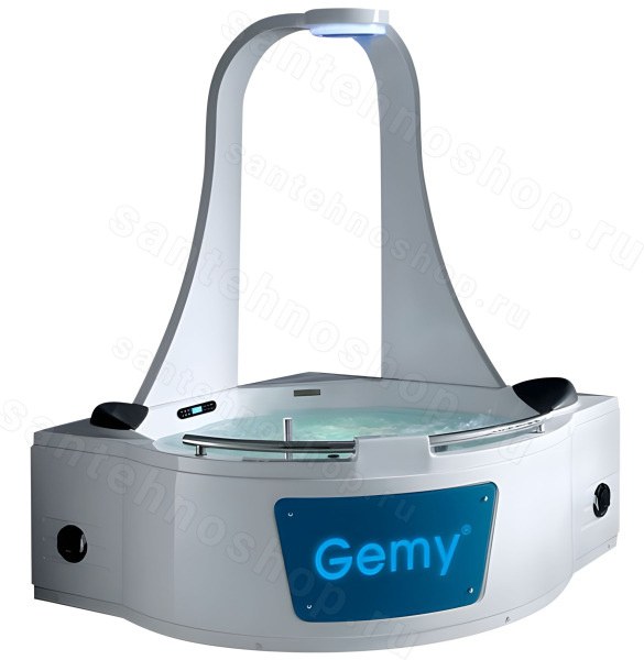 Акриловая ванна Gemy G9070 K 170x170 с гидро и аэромассажем