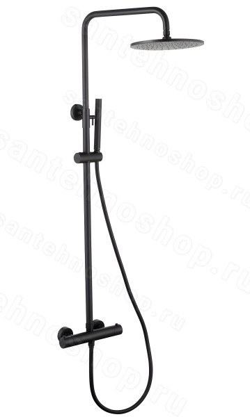 Душевая система Abber Wasser Kreis AF8160B , черная матовая
