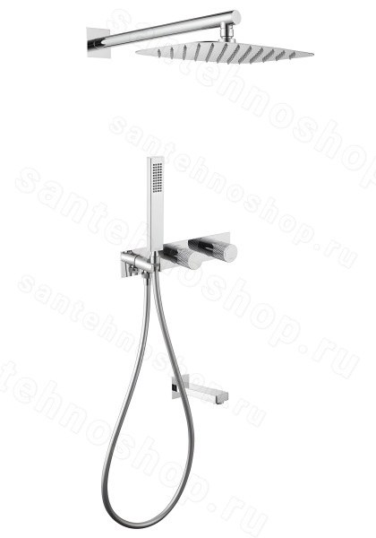 Душевая система Abber Rund AF8717 с изливом, хром