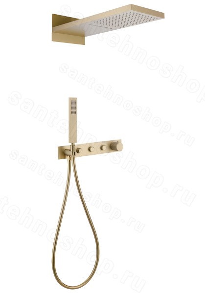 Душевая система Abber Rund AF8752G, матовое золото