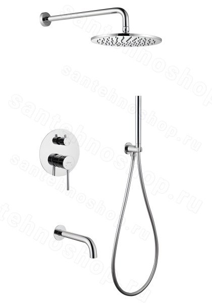Душевая система Abber Wasser Kreis AF8117 с изливом, хром