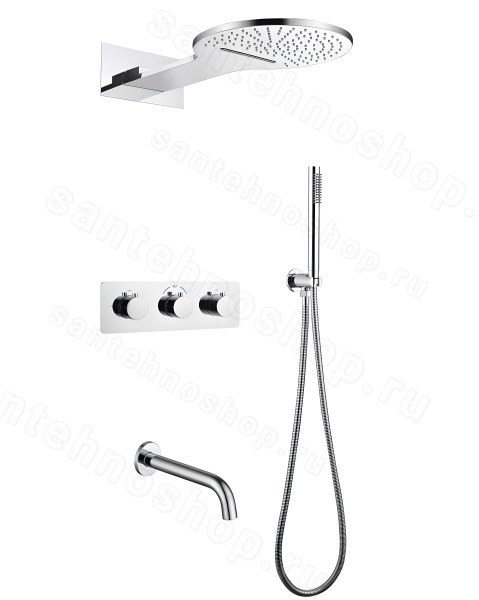 Душевая система Abber Wasser Kreis AF8150 с изливом, хром