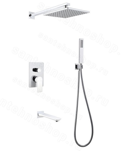 Душевая система Abber Weiss Insel AF8017W  с изливом, хром