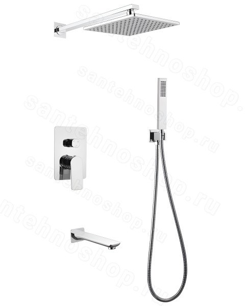 Душевая система Abber Weiss Insel AF8017 с изливом, хром