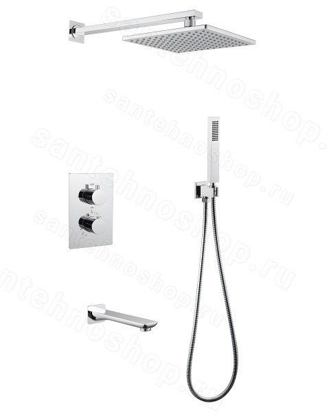 Душевая система Abber Weiss Insel AF8050  с изливом, хром