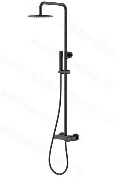 Душевая система Boheme Stick 128-BB.2 с изливом, черная матовая