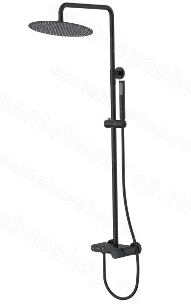 Душевая система Boheme Stick 128-BB.3 с изливом, черная матовая