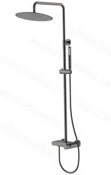 Душевая система Boheme Stick 128-GM.3 с изливом, оружейная сталь