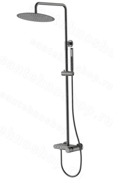 Душевая система Boheme Stick 128-GM.4 с изливом, оружейная сталь