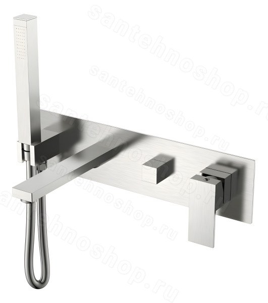 Смеситель для ванны Boheme Qubic 474-2-NB, никель