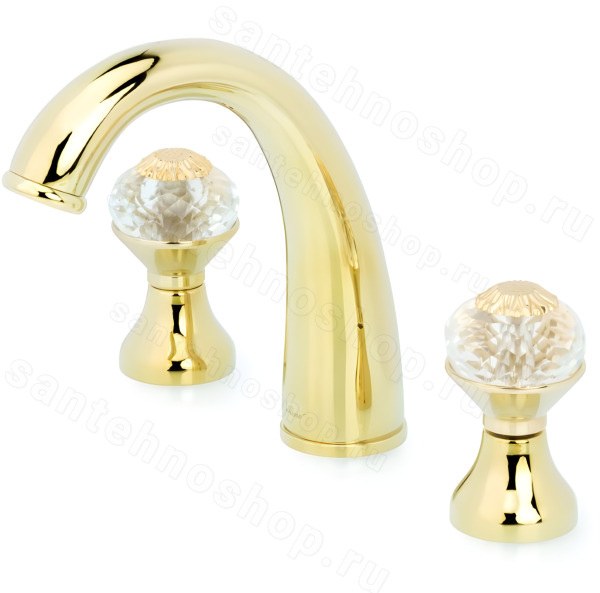 Смеситель для раковины Boheme Flora 297-FL, золото
