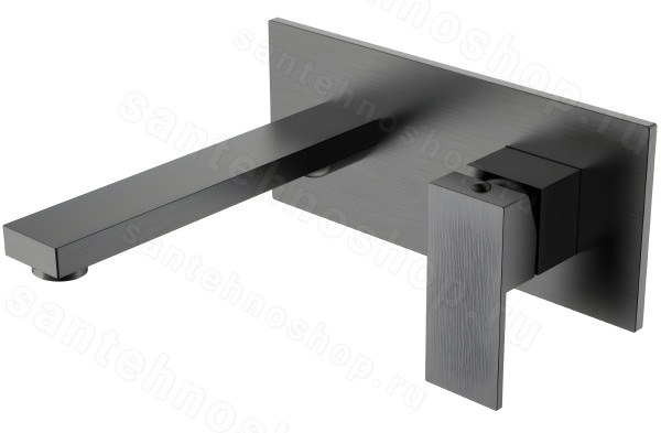 Смеситель для раковины Boheme Qubic 475-GM, оружейная сталь