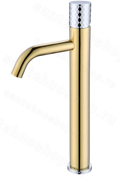 Смеситель для раковины Boheme Stick 122-GCR, золото