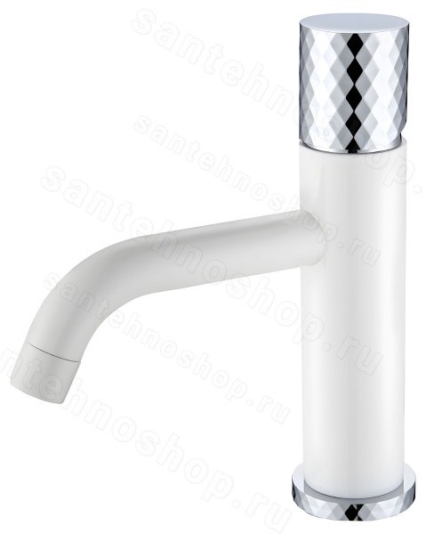 Смеситель для раковины Boheme Stick 121-WCR, белый матовый