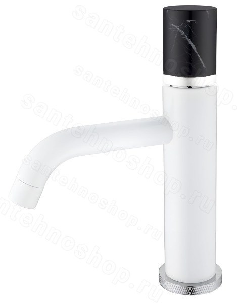 Смеситель для раковины Boheme Stick 121-W-MR-BLACK, белый матовый