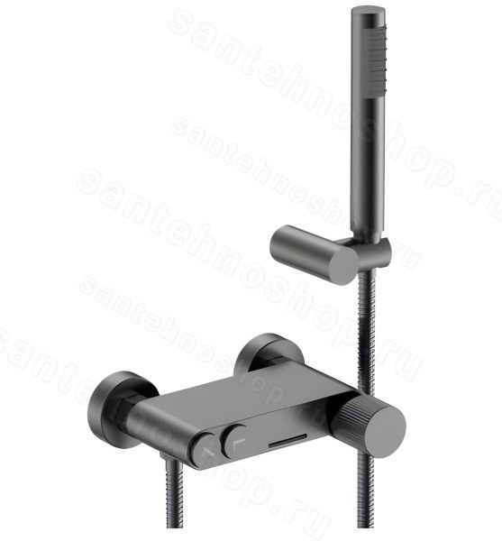 Смеситель для ванны с душем Boheme Stick 123-GM.3, оружейная сталь