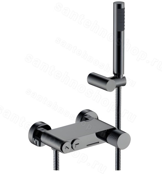 Смеситель для ванны с душем Boheme Stick 123-SGM.4, оружейная сталь