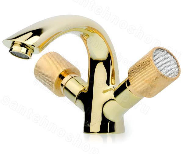 Смеситель для раковины Boheme Royal Cristal 291, золото