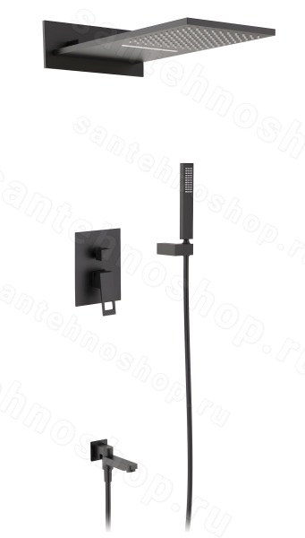 Душевая система Timo Briana SX-7119/03SM с изливом, черная матовая