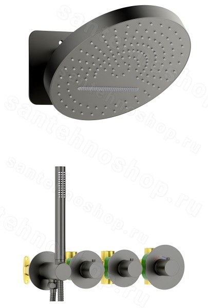 Душевая система Timo Saona SX-2329/18SM, черное золото