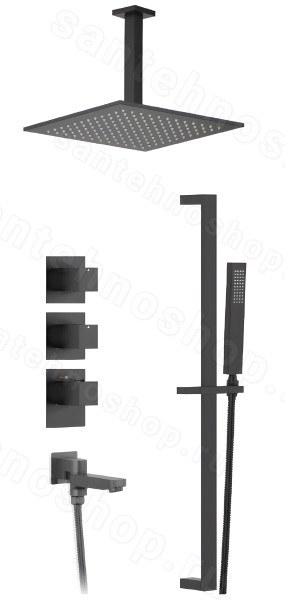 Душевая система Timo Selene SX-2239/03SM с изливом, черная матовая