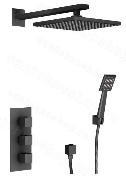 Душевая система Timo Tetra-Thermo SX-0179/03SM, черная матовая
