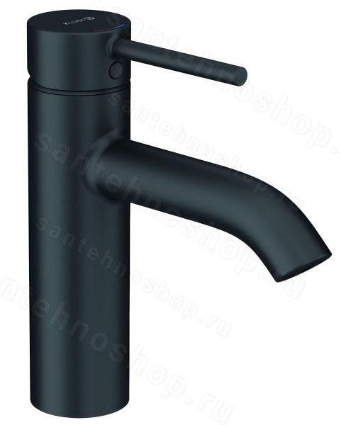 Смеситель для раковины Kludi Bozz 382883976, черный матовый с донным клапаном, черный матовый