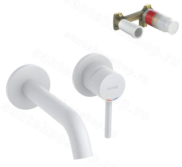 Смеситель для раковины Kludi Bozz Set 382445376S, белый матовый встраиваемый, белый матовый