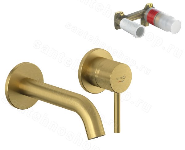 Смеситель для раковины Kludi Bozz Set 38244N076S, золото встраиваемый, золото