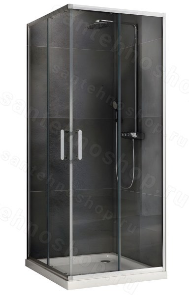 Душевой уголок Abber Schwarzer Diamant AG021005 100x100, профиль хром 100x100, профиль хром