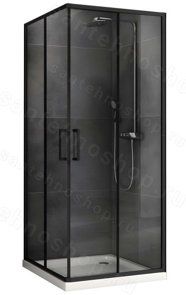 Душевой уголок Abber Schwarzer Diamant AG02090B5 90x90, профиль черный 90x90, профиль черный матовый