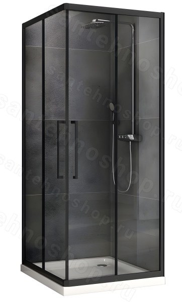 Душевой уголок Abber Schwarzer Diamant AG02080BH 80x80, профиль черный 80x80, профиль черный матовый