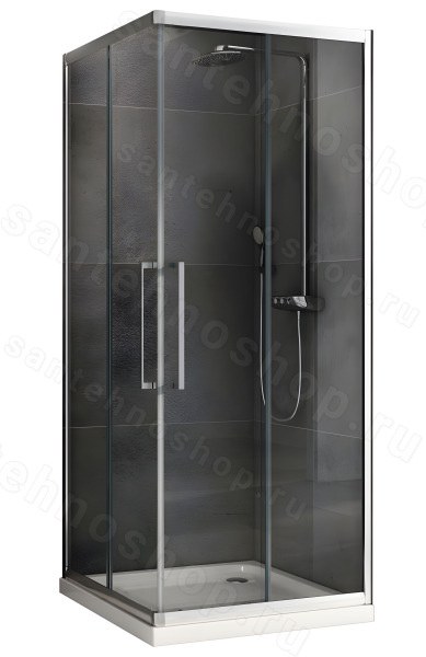 Душевой уголок Abber Schwarzer Diamant AG02100H 100x100, профиль хром 100x100, профиль хром