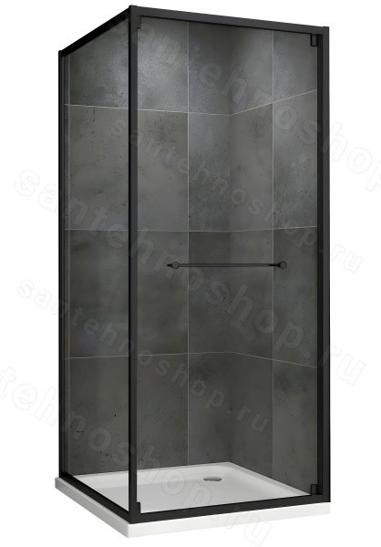 Душевой уголок Abber Schwarzer Diamant AG0A100B 100x100, профиль черный 100x100, профиль черный