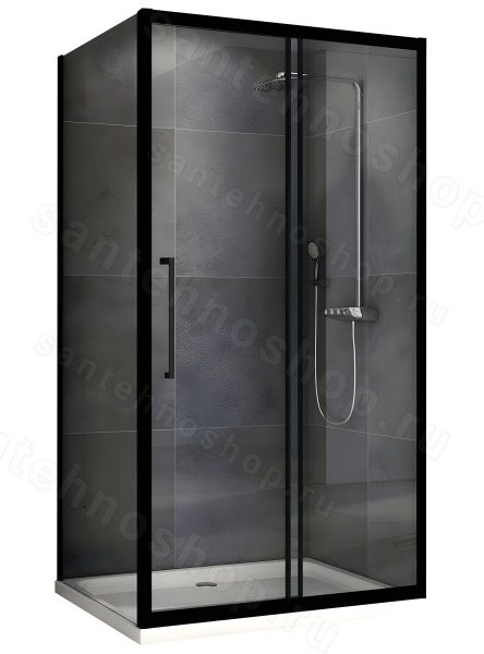 Душевой уголок Abber Schwarzer Diamant AG30100BH-S100B 100x100 100x100, профиль черный